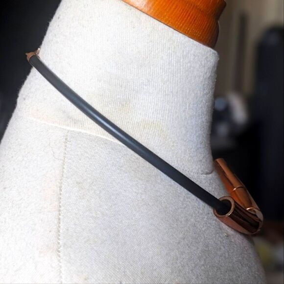 Rubber and Faux Copper Adjustable Length Choker - Picture 3 of 9